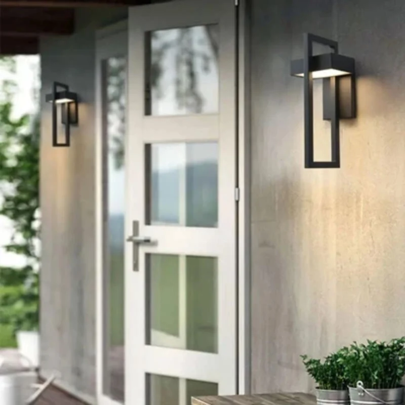 Buitenwandlamp Zwart Up Down Verlichting IP65 Waterdicht Tuin Terras Balkon Staal Glas E27 2 Maten Buiten | Sansoti