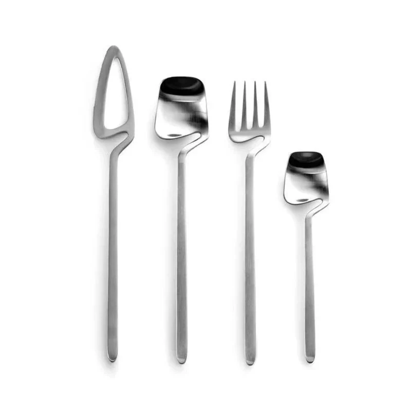 Bestek Set 304 RVS met Sculptuur Handvat Zilver Zwart Goud Roségoud 16 24 48 Delig Vaatwasbestendig Tafel | Sansoti