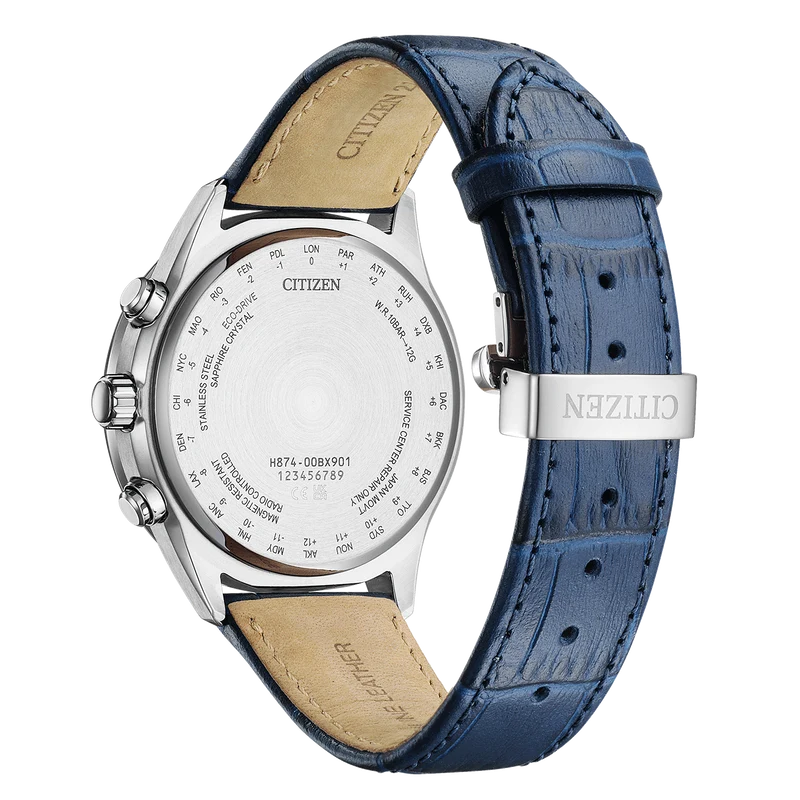 Citizen BY1030-09A Herrenuhr Eco-Drive • 4-Zonen Funkuhr Mondphase • Saphirglas