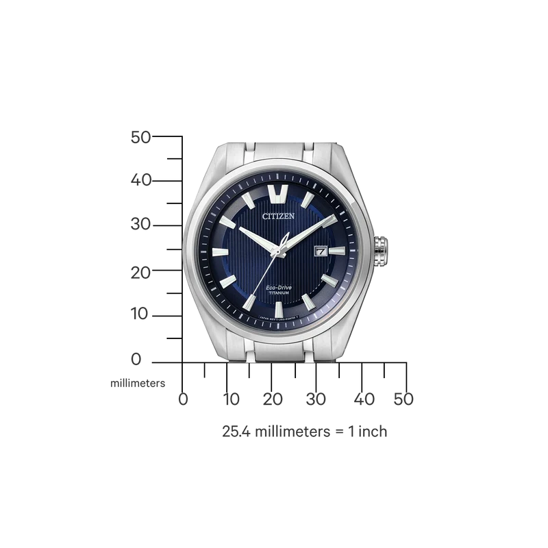 Citizen AW1240-57L Eco-Drive Herrenuhr Blau • Super-Titanium-Gehäuse • Saphirglas
