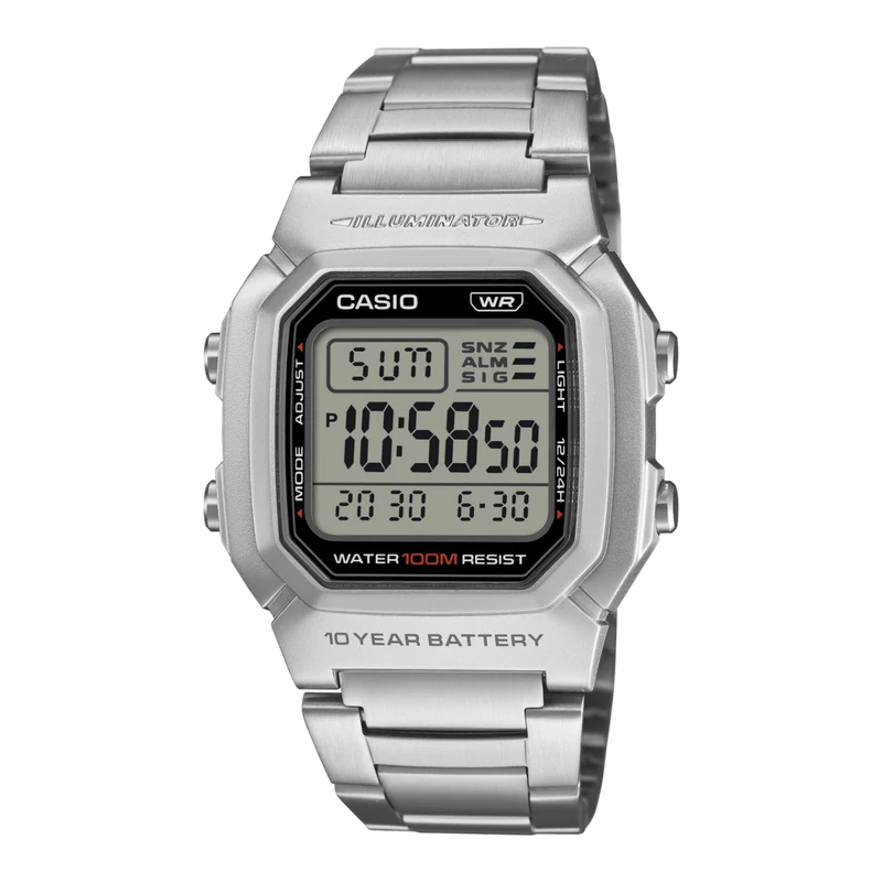 Casio Timeless W-800HD-1AVEF Herren Armbanduhr Silber • 100 m Wasserdichtigkeit • 10 Jahre Batterie