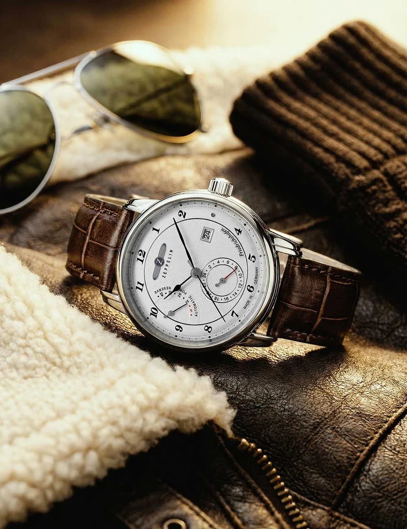 Zeppelin Friedrichshafen 8590-1 Herrenuhr Silber • Automatikwerk • 5 ATM wasserdicht