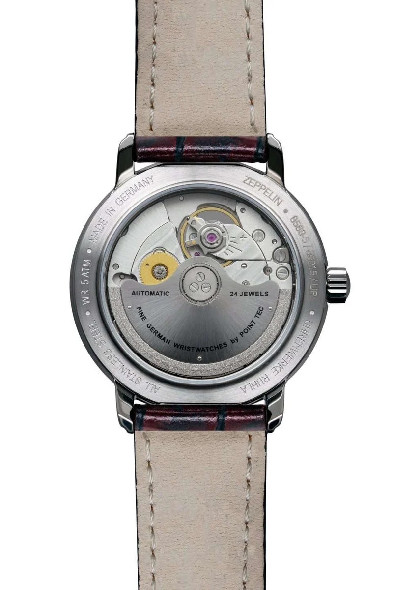 Zeppelin Friedrichshafen 8569-5 Damenuhr Rosa • Automatikwerk Citizen-Miyota 90S5 • Open Heart