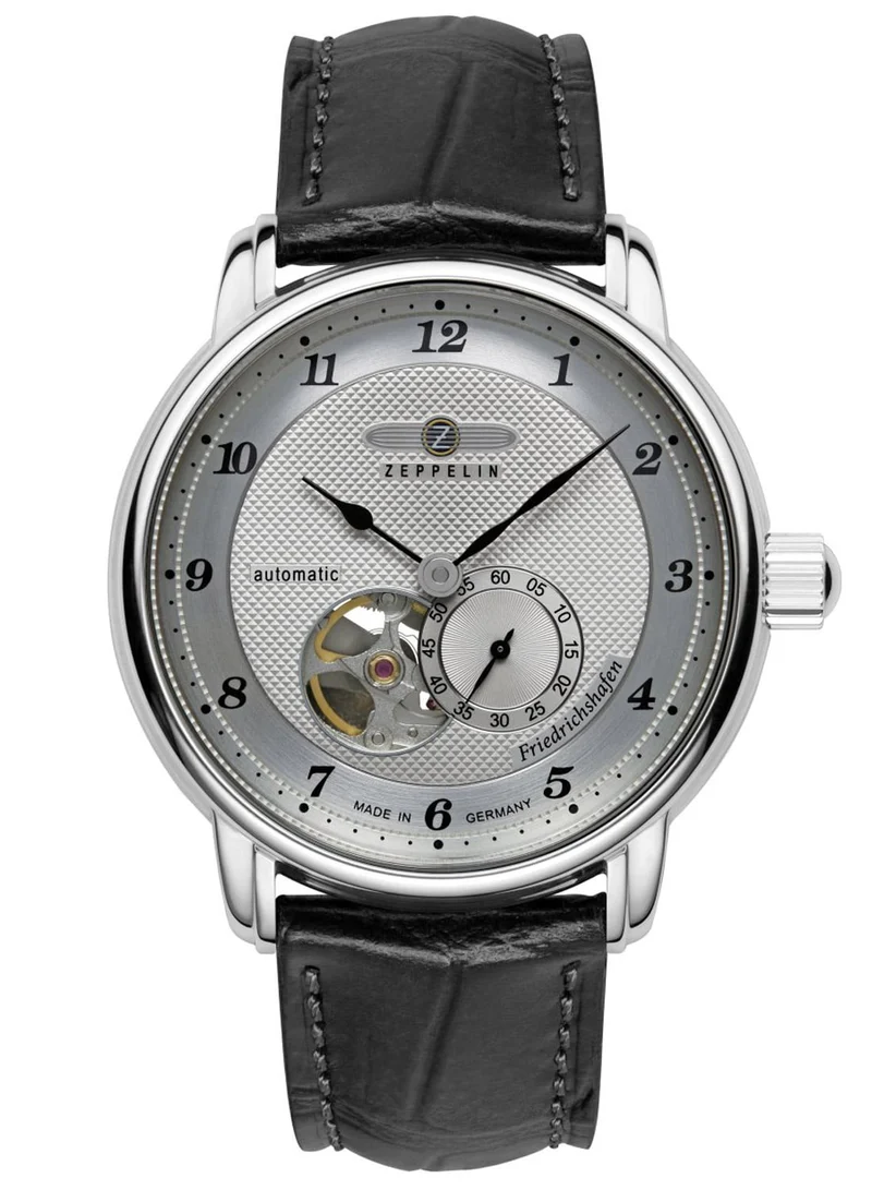 Zeppelin Friedrichshafen 8566-4 Herrenuhr Schwarz • Automatikwerk mit Open Heart • Saphirglas