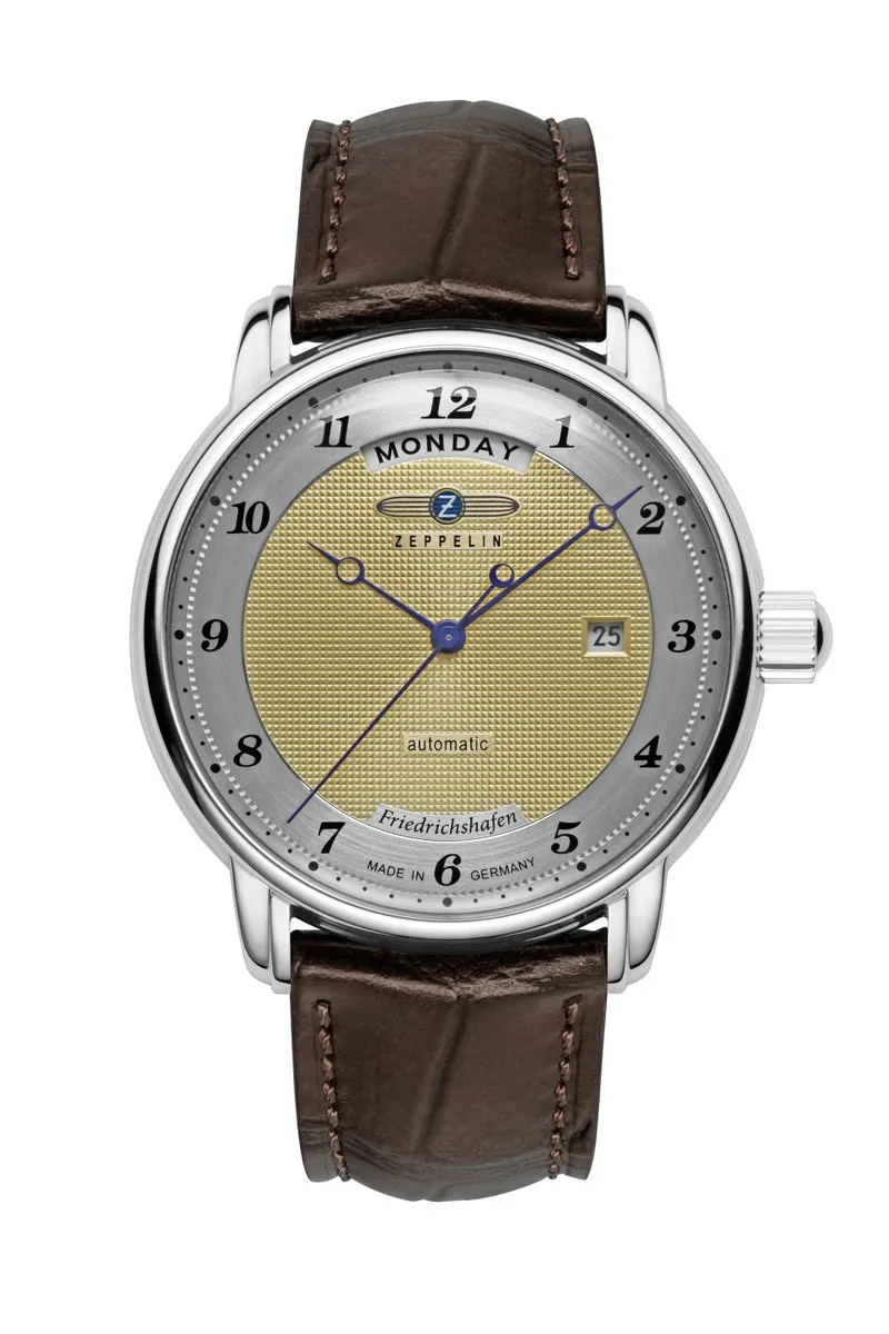 Zeppelin Friedrichshafen 8562-5 Herrenuhr Gold • Citizen-Miyota 8285 Automatik • Made in Germany
