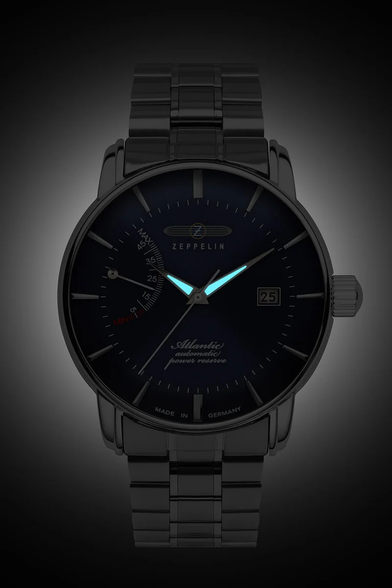 Zeppelin Atlantic 8462MB-3 Herrenuhr Blau • Automatikwerk mit Gangreserve • Blaues Zifferblatt