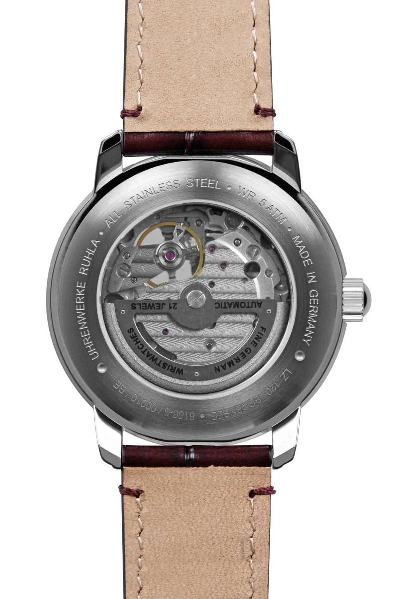 Zeppelin LZ120 Bodensee 8166-5 Herrenuhr Dunkelrot • Offenes Herz Automatikwerk • Mineralglas K1