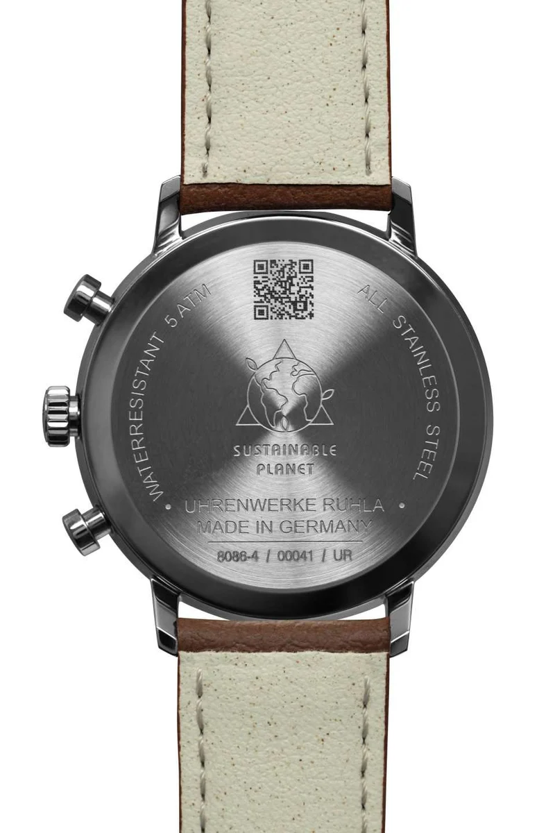 Zeppelin Hindenburg LZ129 8086-4N Herrenuhr Dunkelgrün • Solar-Chronograph • Veganes Lederarmband