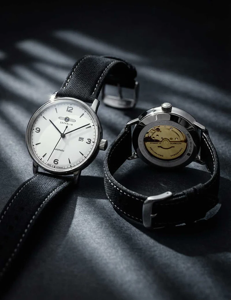 Zeppelin LZ-129 Hindenburg 8064-1 Herren Automatik • Schwarzes Zifferblatt • Lederarmband