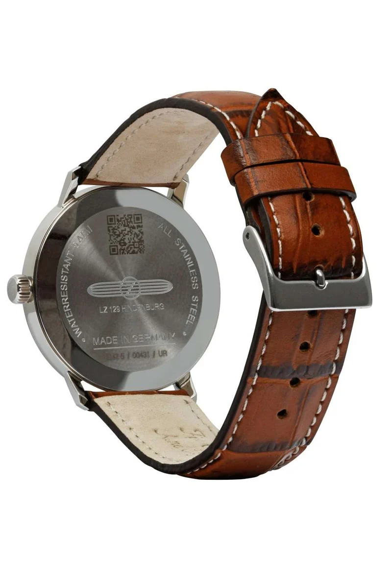 Zeppelin Hindenburg LZ129 8042-5 Herrenuhr Beige • Schweizer Quarzwerk Ronda 715 • Mineralglas K1