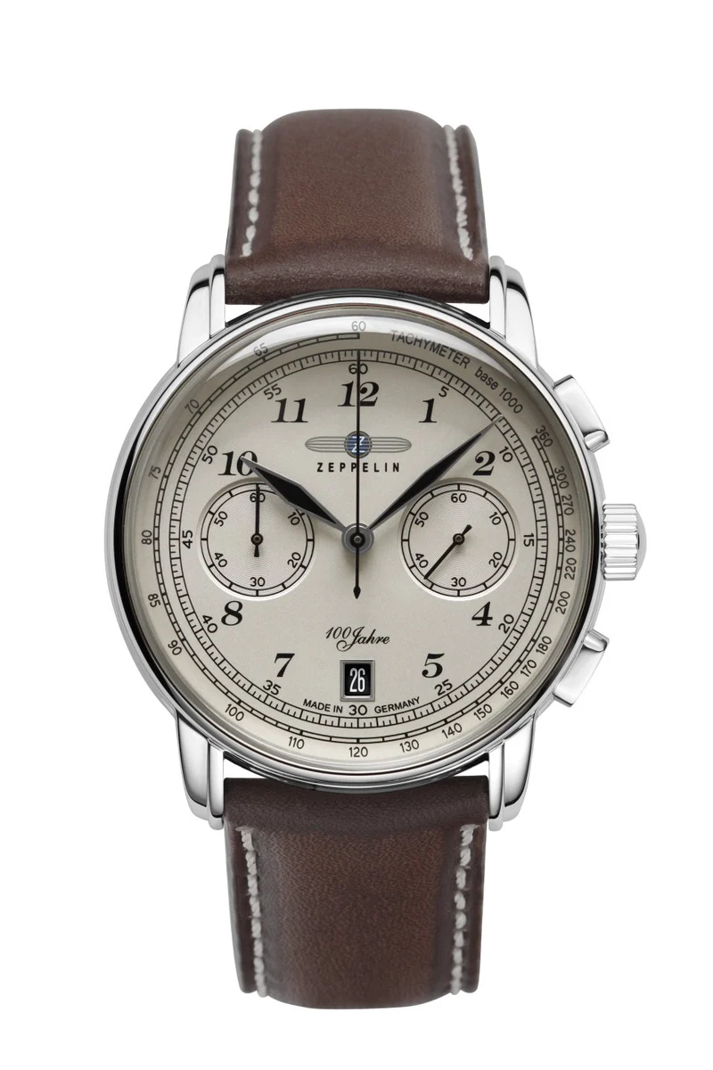 Zeppelin 100 Jahre 7674-6 Herrenuhr Beige • Japanisches Quarzwerk Citizen-Miyota 6S21 • Made in Germany