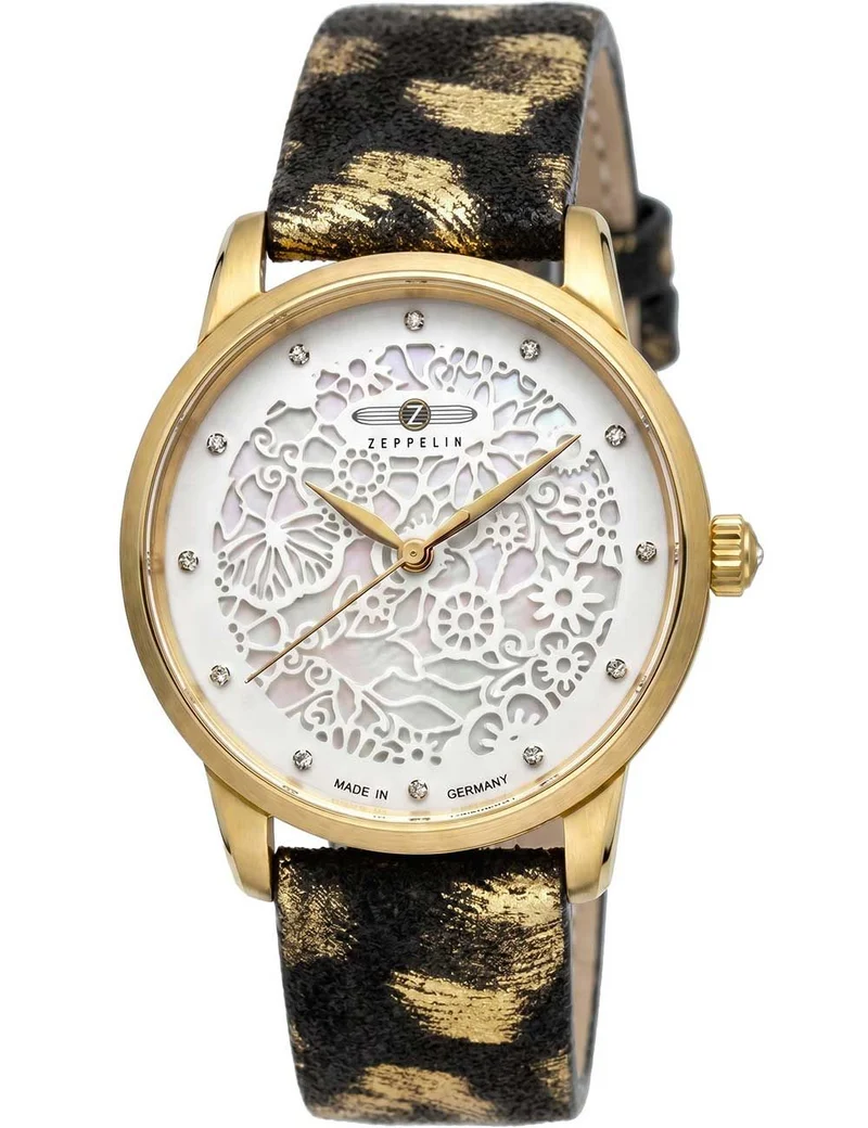 Zeppelin Princess of the Sky 7345-1 Damen Armbanduhr Weiß • Quarzwerk • Roségold-Details