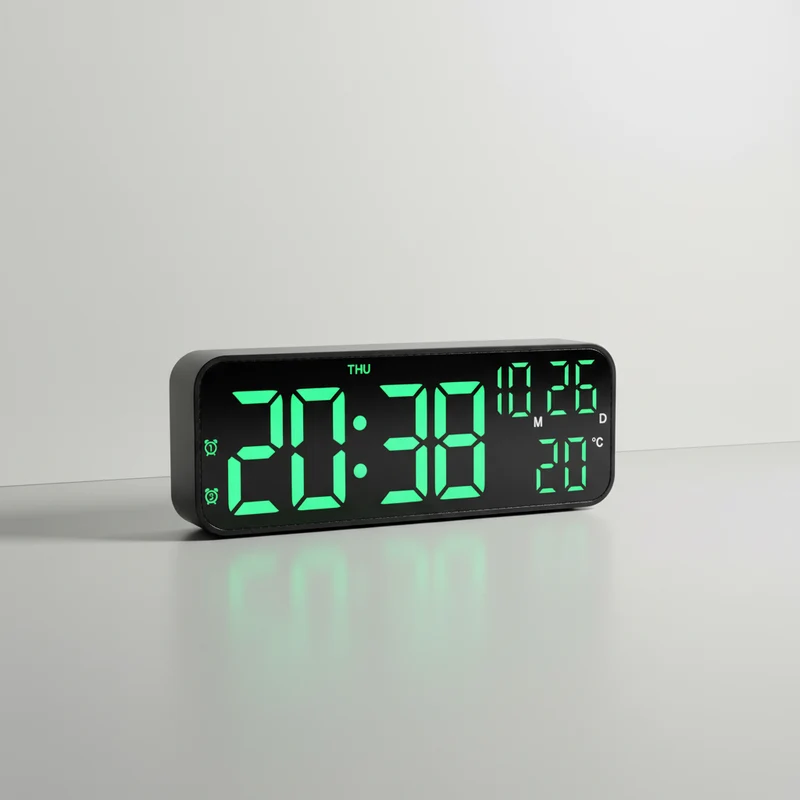 Digitale LED Tafelklok met Temperatuurweergave Spraakbediening Alarm Wekker voor Slaapkamer Kantoor Nachtkastje | Sansoti