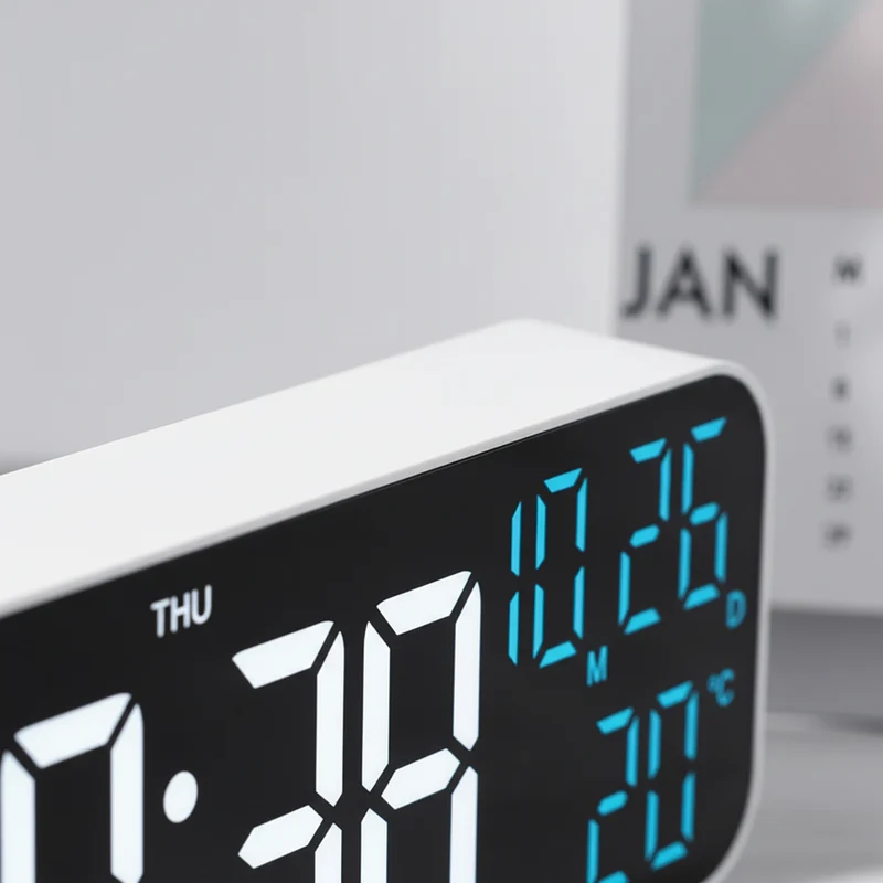 Digitale LED Tafelklok met Temperatuurweergave Spraakbediening Alarm Wekker voor Slaapkamer Kantoor Nachtkastje | Sansoti