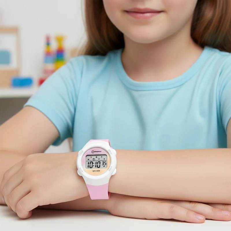 Digitaal Kinderhorloge Sportief Waterdicht met Alarm Stopwatch en Timer Siliconen Band voor Jongens en Meisjes | Sansoti