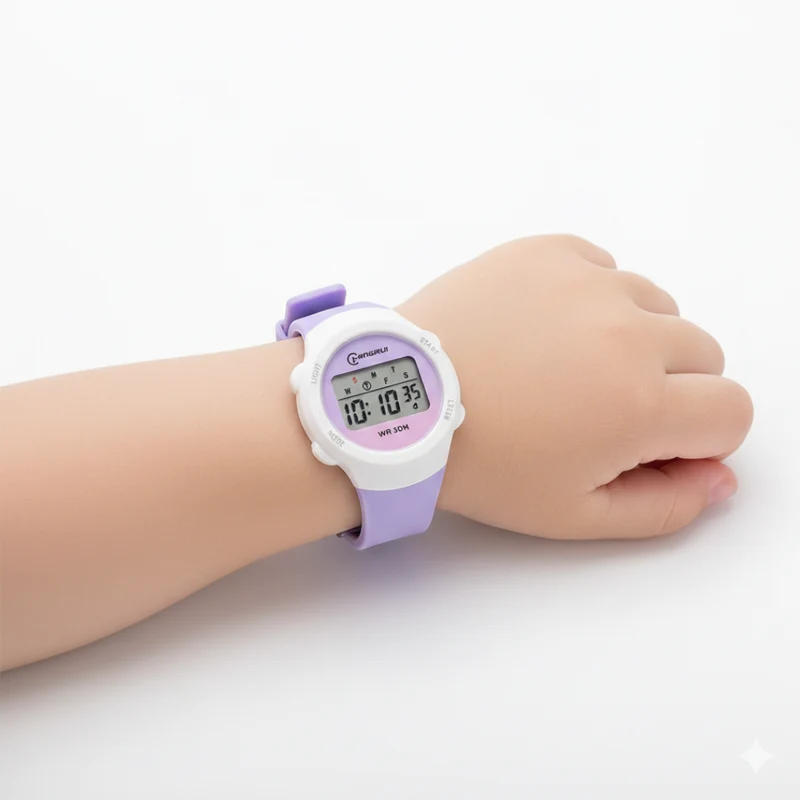 Digitaal Kinderhorloge Sportief Waterdicht met Alarm Stopwatch en Timer Siliconen Band voor Jongens en Meisjes | Sansoti