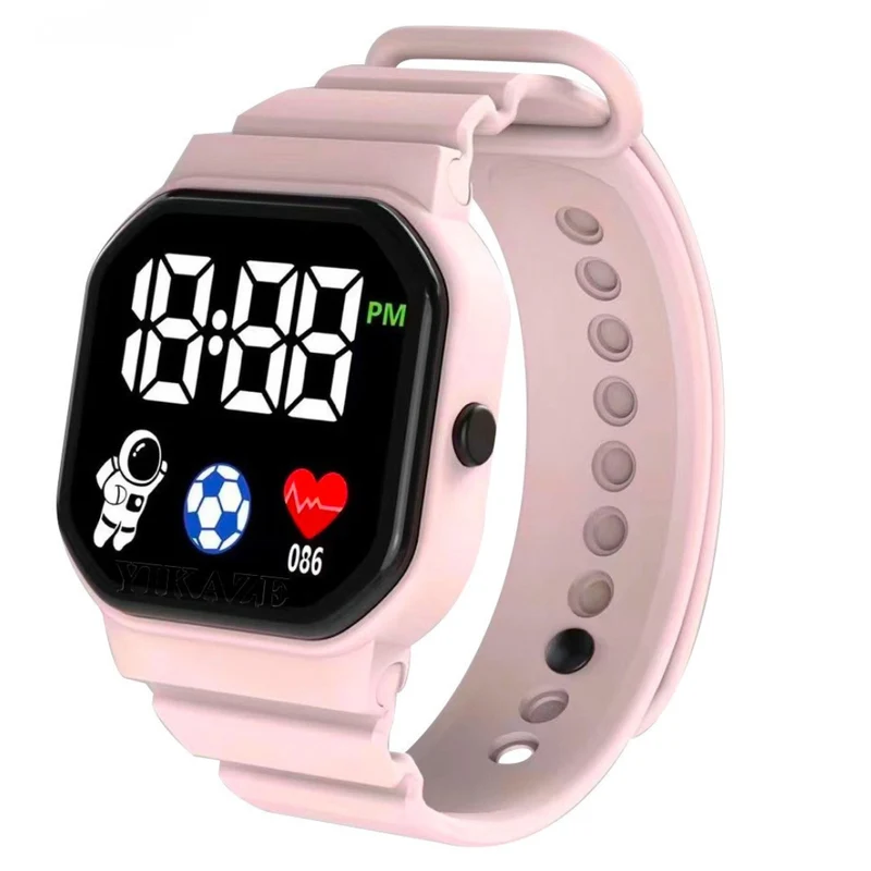 Digitaal LED Kinderhorloge Ruimtevaarder Waterdicht Siliconen Band Meisjes Jongens Polshorloge Tijd Leren | Sansoti