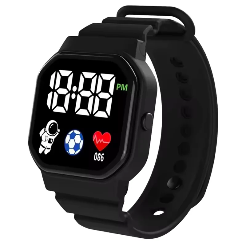 Digitaal LED Kinderhorloge Ruimtevaarder Waterdicht Siliconen Band Meisjes Jongens Polshorloge Tijd Leren | Sansoti