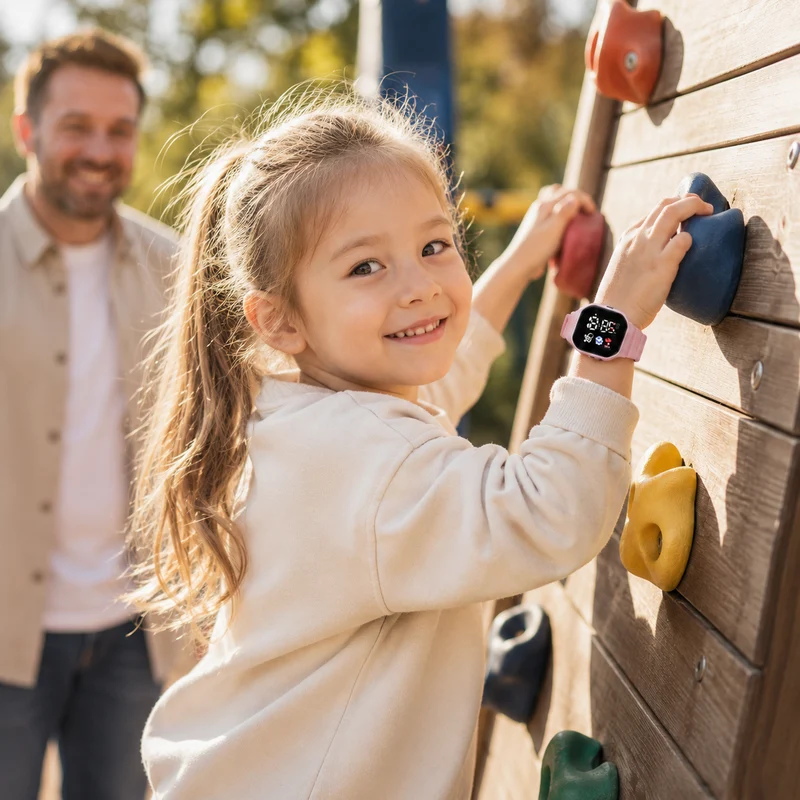 Digitaal LED Kinderhorloge Ruimtevaarder Waterdicht Siliconen Band Meisjes Jongens Polshorloge Tijd Leren | Sansoti