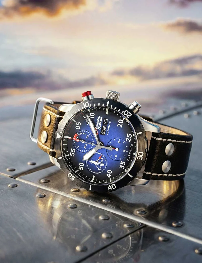 Zeppelin Eurofighter Typhoon 7218-3 Herrenuhr Blau • Automatikwerk • Limited Edition
