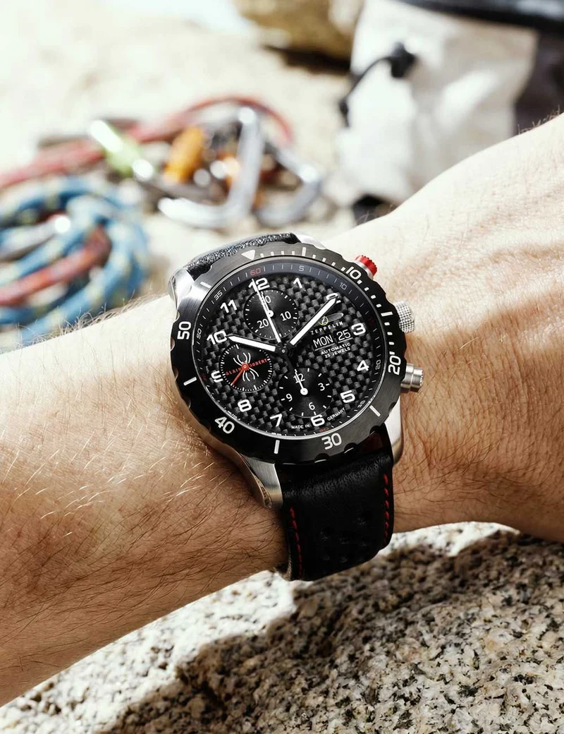 Zeppelin Night Cruise 7216-2 Herrenuhr Blau • Automatik-Chronograph • 10 ATM wasserdicht