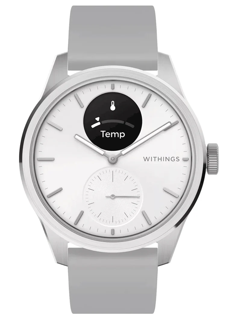 Withings ScanWatch 2 HWA10-model 5-All-Int Smartwatch Weiß • Hybrid-Smartwatch mit EKG • 5 ATM wasserdicht