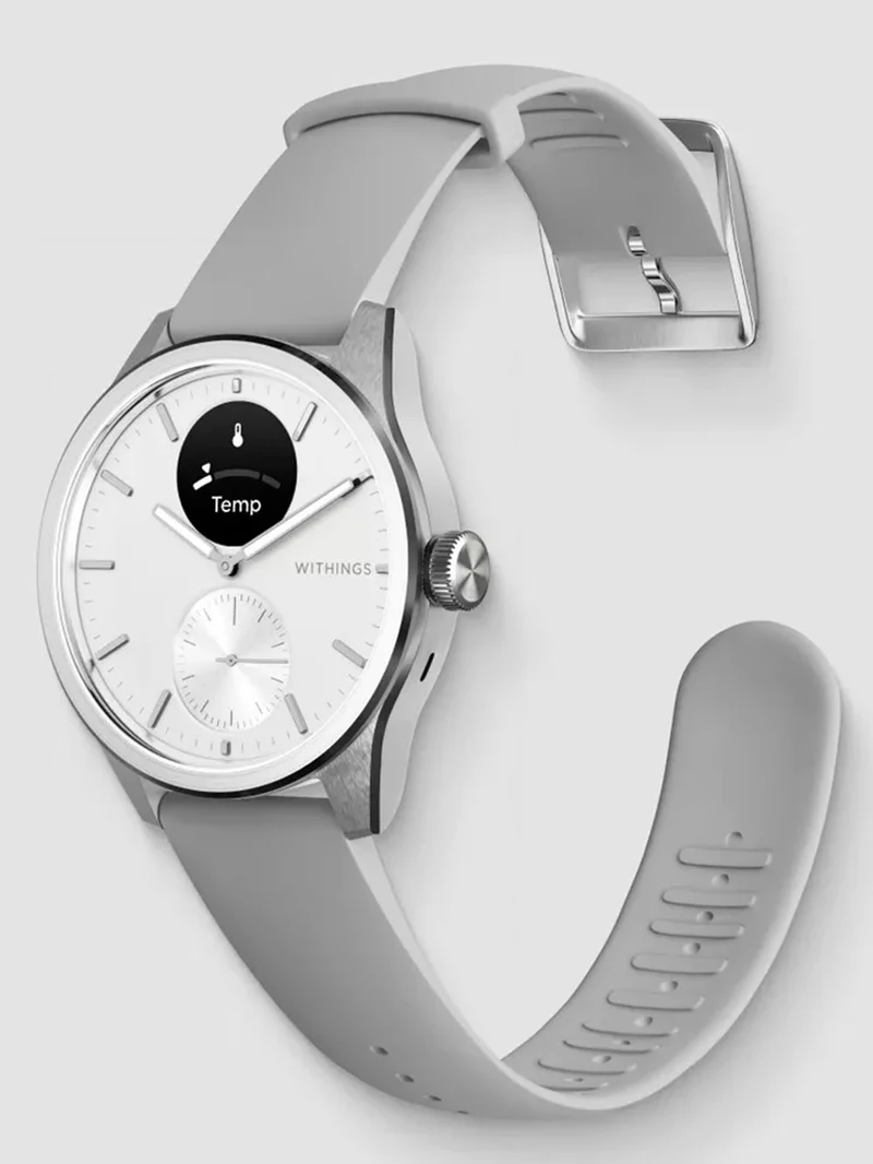 Withings ScanWatch 2 HWA10-model 5-All-Int Smartwatch Weiß • Hybrid-Smartwatch mit EKG • 5 ATM wasserdicht