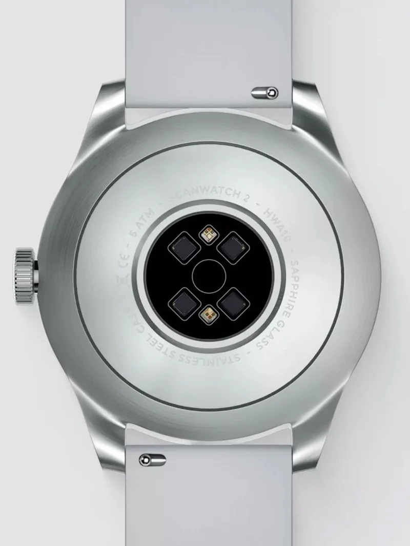 Withings ScanWatch 2 HWA10-model 5-All-Int Smartwatch Weiß • Hybrid-Smartwatch mit EKG • 5 ATM wasserdicht