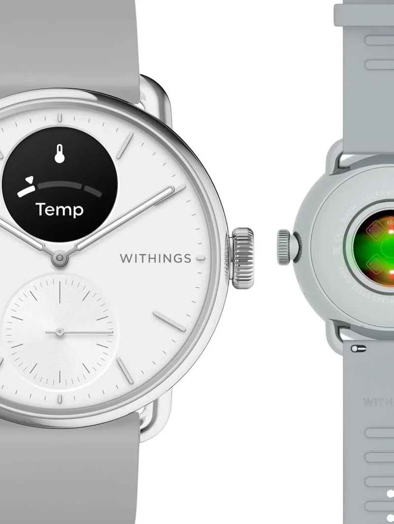 Withings ScanWatch 2 HWA10-model 2-All-Int Damen Smartwatch Weiß • Hybrid-Smartwatch mit Gesundheitssensoren • 5 ATM Wasserdicht