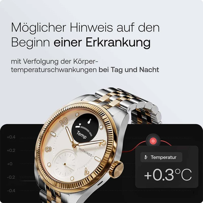 Withings ScanWatch Nova Brilliant HWA10-MODEL 11-ALL Damen • Hybrid-Smartwatch Bicolor • 5 ATM Wasserdicht
