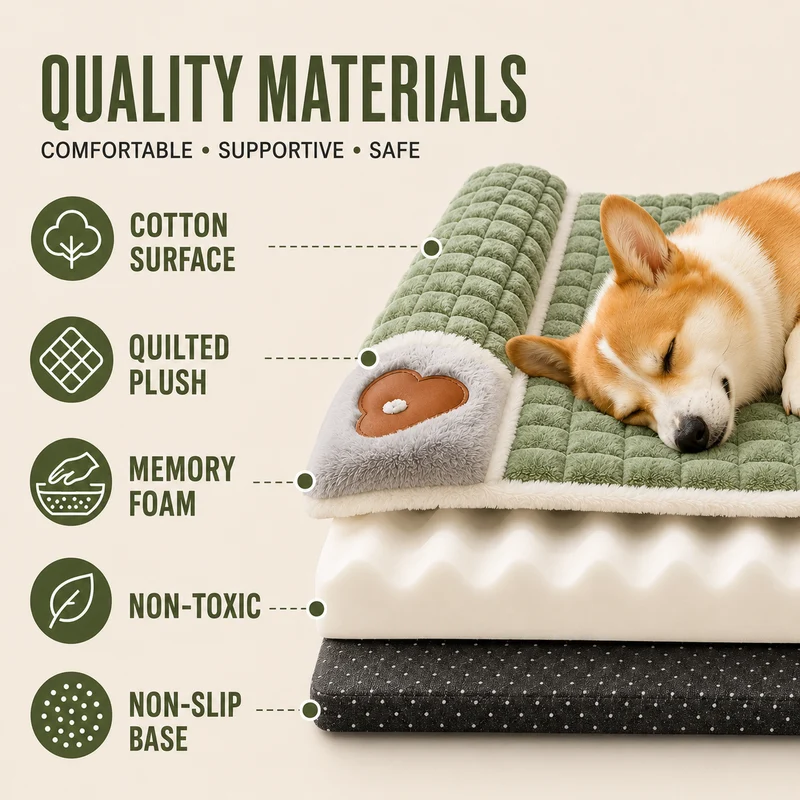 Orthopedisch Huisdiermand Ligmat Memory Foam Hond Kat Afneembaar Wasbaar Antislip Comfort Slaapplaats XL | Sansoti