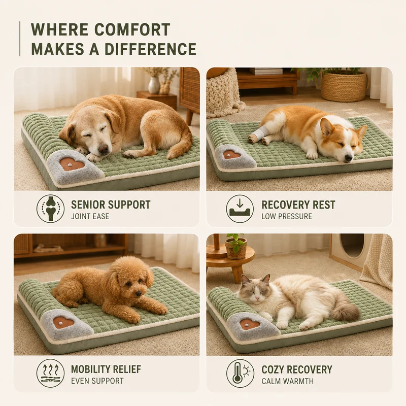 Orthopedisch Huisdiermand Ligmat Memory Foam Hond Kat Afneembaar Wasbaar Antislip Comfort Slaapplaats XL | Sansoti