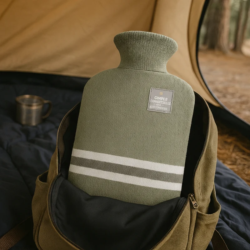 Warmwaterkruik XXL 2 Liter met Zachte Gebreide Hoes voor Langdurige Warmte Koude Winteravonden Bed Bank | Sansoti