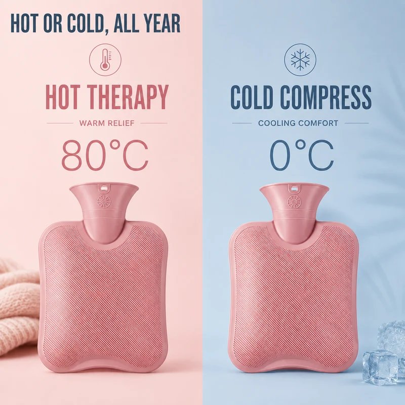 Warmwaterkruik XXL 2 Liter met Zachte Gebreide Hoes voor Langdurige Warmte Koude Winteravonden Bed Bank | Sansoti