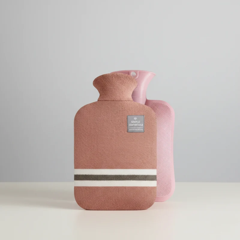 Warmwaterkruik XXL 2 Liter met Zachte Gebreide Hoes voor Langdurige Warmte Koude Winteravonden Bed Bank | Sansoti