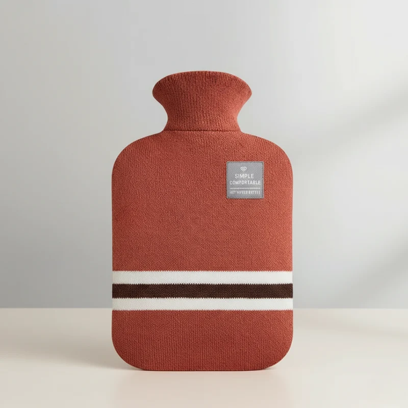 Warmwaterkruik XXL 2 Liter met Zachte Gebreide Hoes voor Langdurige Warmte Koude Winteravonden Bed Bank | Sansoti