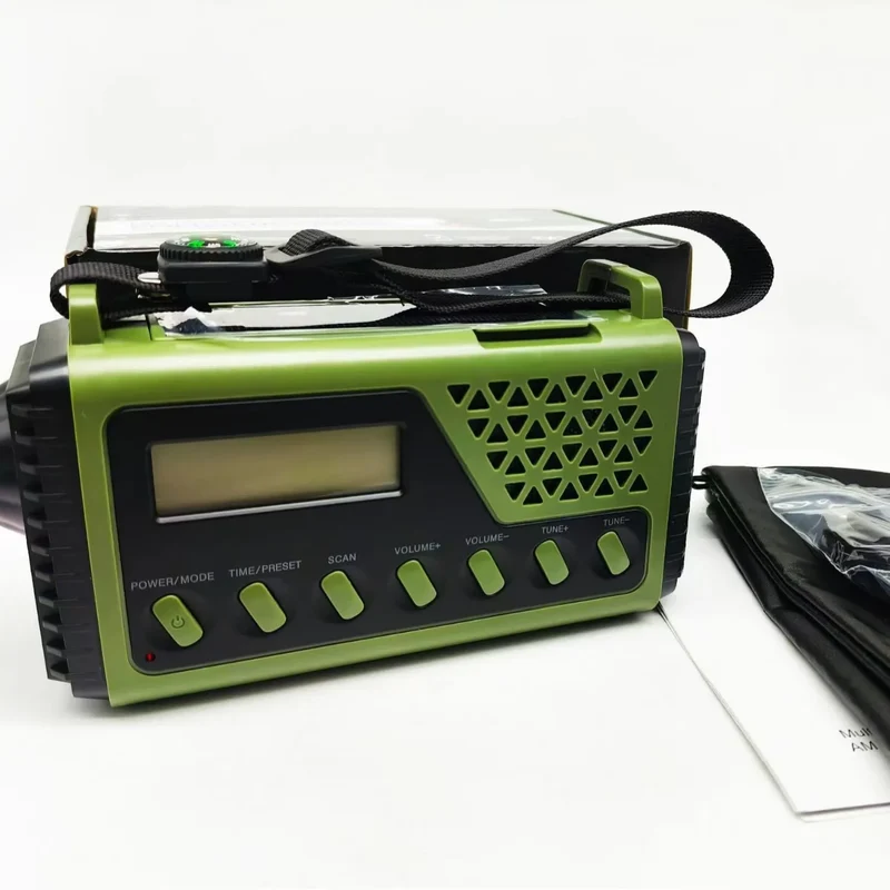 Noodradio met Slingerlader Zonne-energie Bluetooth Powerbank Zaklamp Oplaadbaar 10000mAh voor Camping | Sansoti