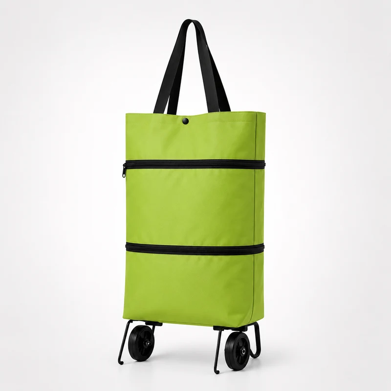 Opvouwbare Boodschappenwagen met Wielen Rugzakfunctie 41x15x46cm Groen Oranje Zwart Blauw Boodschappen | Sansoti