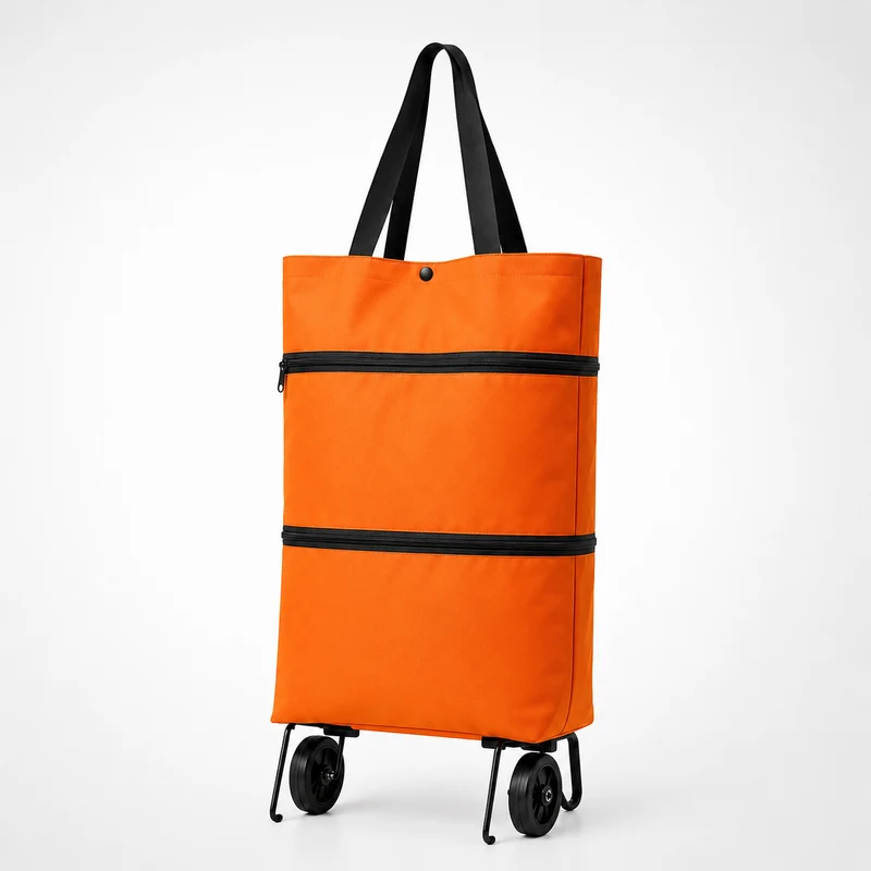 Opvouwbare Boodschappenwagen met Wielen Rugzakfunctie 41x15x46cm Groen Oranje Zwart Blauw Boodschappen | Sansoti