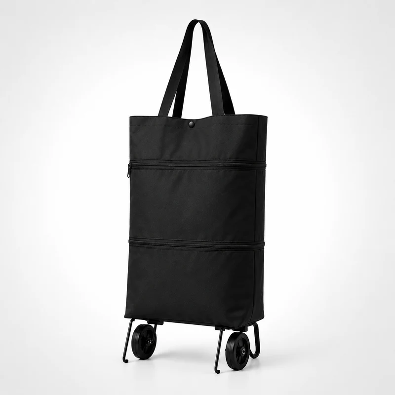 Opvouwbare Boodschappenwagen met Wielen Rugzakfunctie 41x15x46cm Groen Oranje Zwart Blauw Boodschappen | Sansoti
