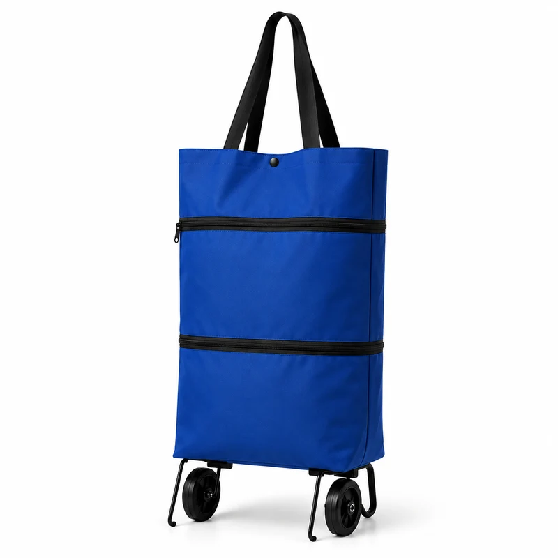 Opvouwbare Boodschappenwagen met Wielen Rugzakfunctie 41x15x46cm Groen Oranje Zwart Blauw Boodschappen | Sansoti