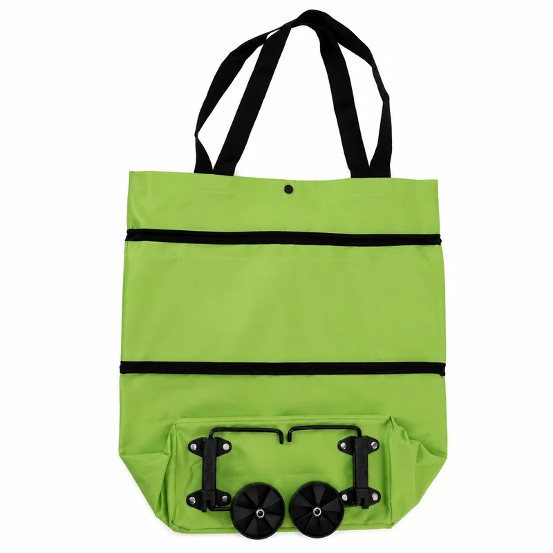 Opvouwbare Boodschappenwagen met Wielen Rugzakfunctie 41x15x46cm Groen Oranje Zwart Blauw Boodschappen | Sansoti