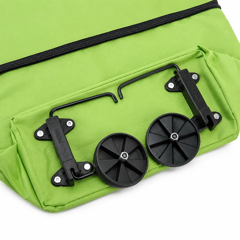 Opvouwbare Boodschappenwagen met Wielen Rugzakfunctie 41x15x46cm Groen Oranje Zwart Blauw Boodschappen | Sansoti