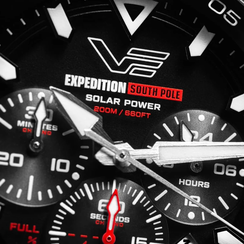 Vostok Europe Expedition South Pole VR42-592A761 Herrenuhr Rot • Solar-Quarzwerk • Chronograph