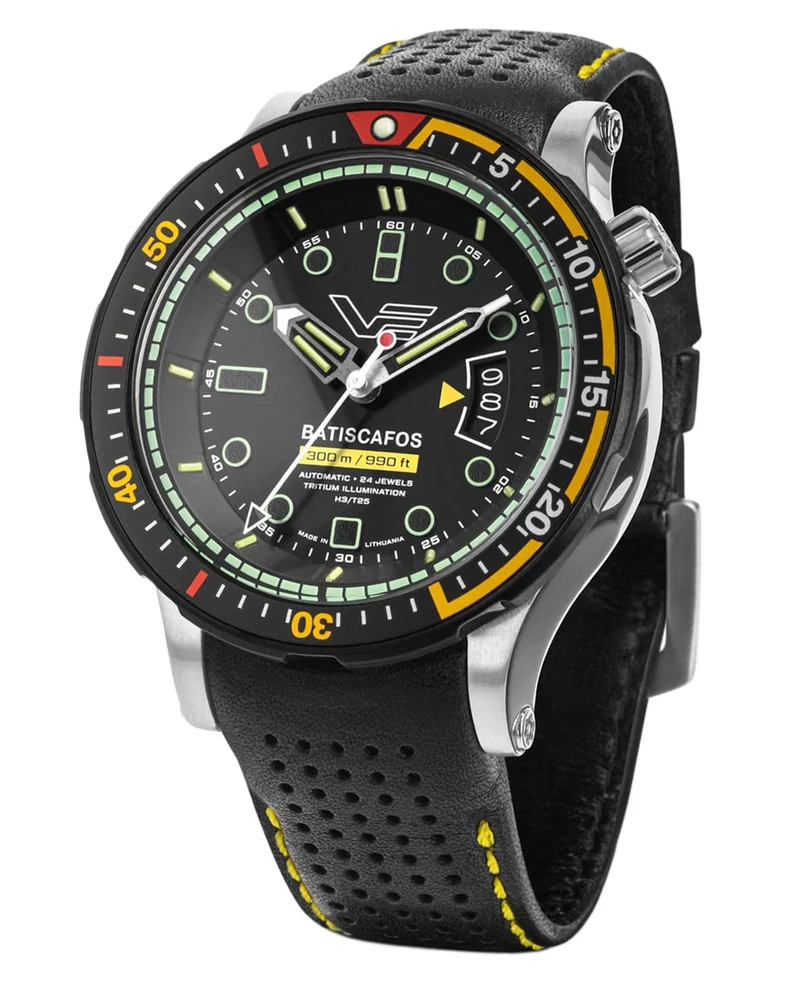 Vostok Europe Batiscafos NH35-511E767-YLW Herrenuhr Gelb/Schwarz • Automatikwerk • 30 Bar Wasserdicht
