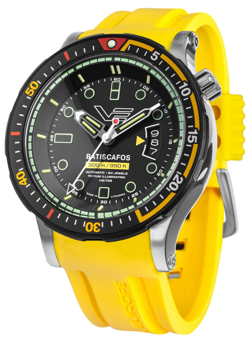 Vostok Europe Batiscafos NH35-511E767-YLW Herrenuhr Gelb/Schwarz • Automatikwerk • 30 Bar Wasserdicht