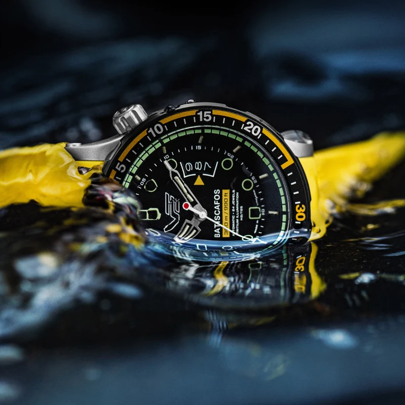 Vostok Europe Batiscafos NH35-511E767-YLW Herrenuhr Gelb/Schwarz • Automatikwerk • 30 Bar Wasserdicht