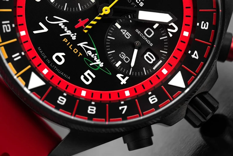 Vostok Europe Jurgis Kairys 6S21-326C794 Herren Chronograph Rot • Limitiert auf 500 Stück • 20 Bar Wasserdicht