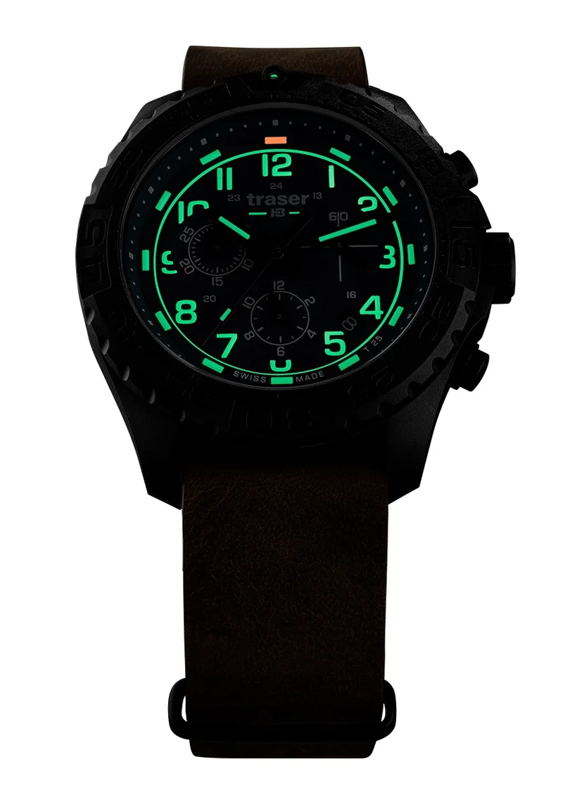 Traser P96 Outdoor Pioneer Evolution Chrono Petrol • Tritium-Leuchtindizes • Chronograph