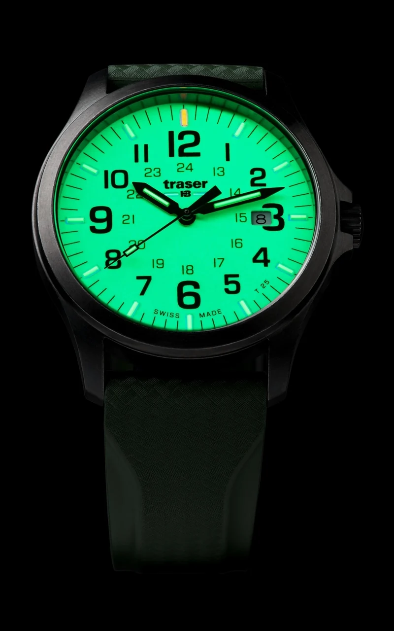 Traser Officer Pro Gunmetal Lime Herrenuhr • Tritiumlicht • Militärqualität